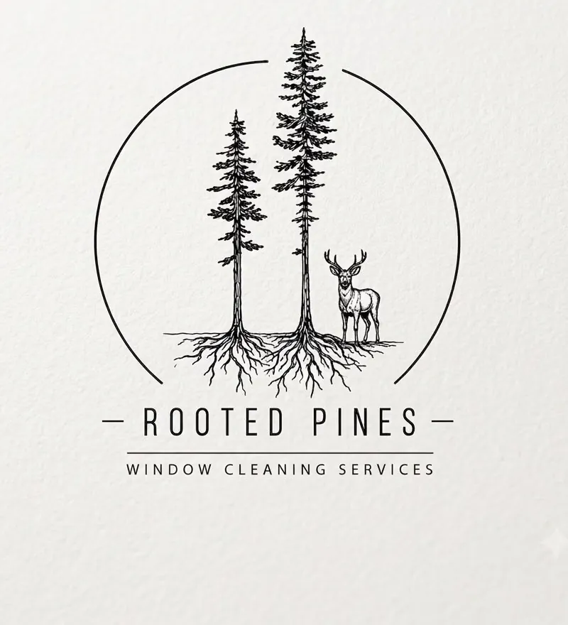 Rooted Pines window cleaning logo